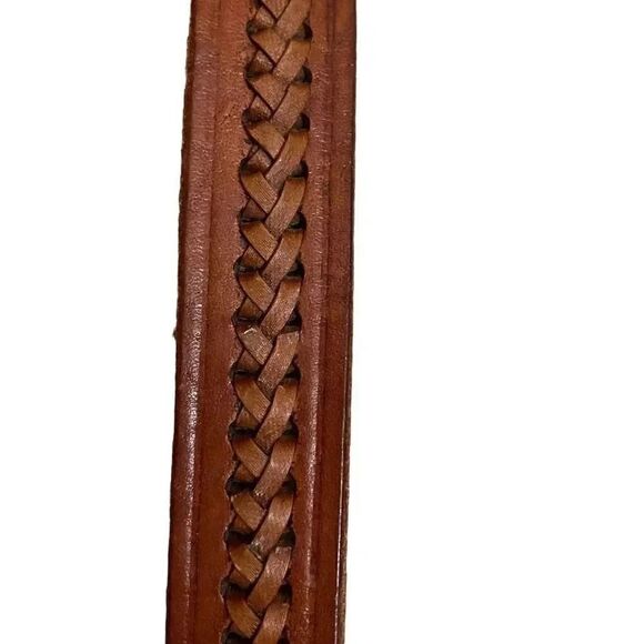 Brown Leather Weaved Western Bohemian Buckle One Size - Picture 7 of 13